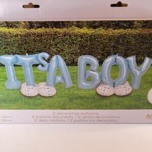 It’s A Boy Balloons 106"x34" No Helium Baby Shower Decor Anagram AirLoonz